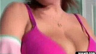 Redhead big tit handjob - porn video