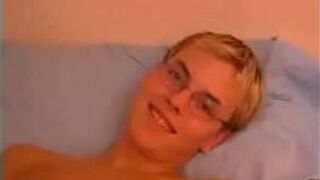 Geeky Lad Strokes His Meaty Cock - porn video